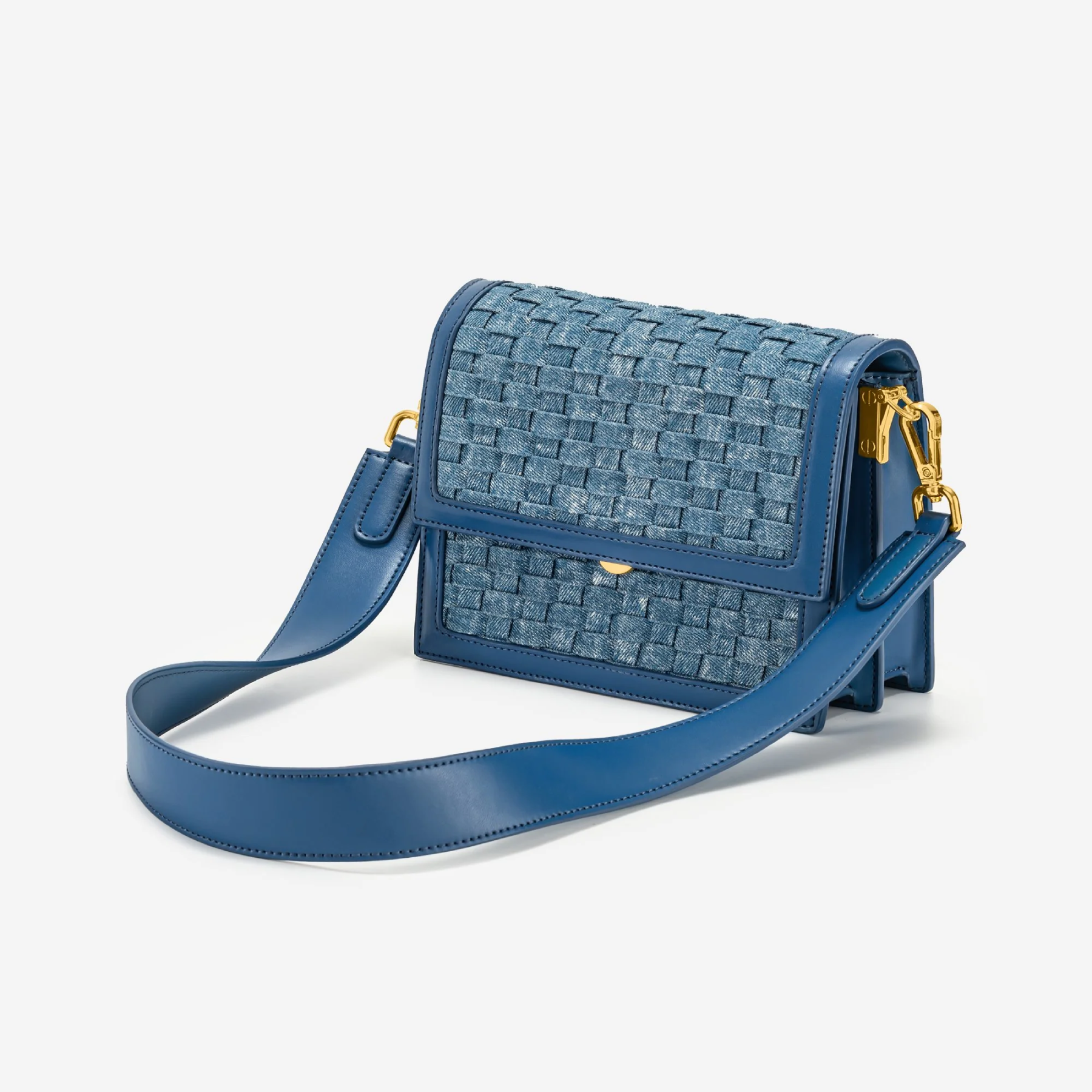 Mini Flap Bag - Blue Denim Weave