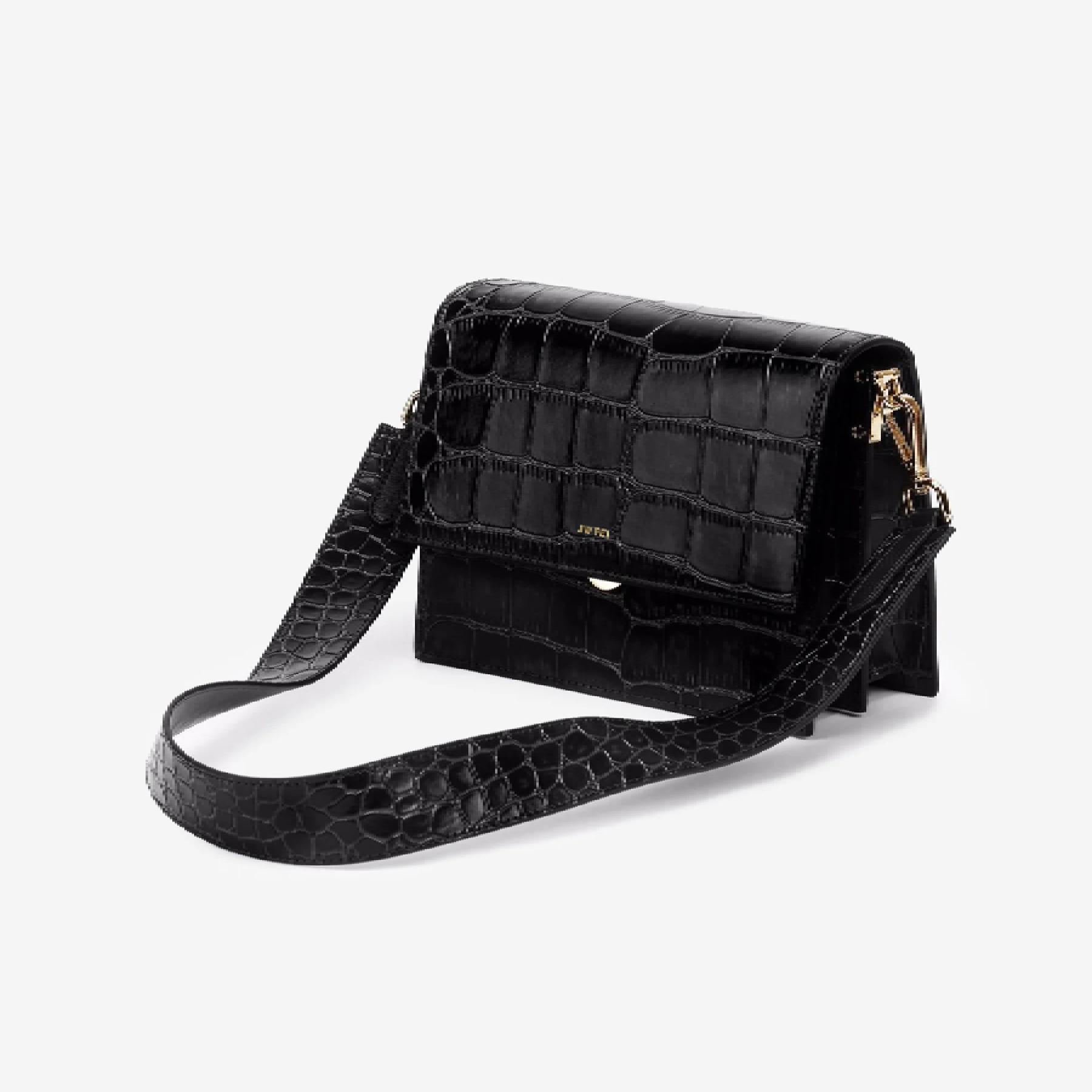 Mini Flap Bag - Black Croc